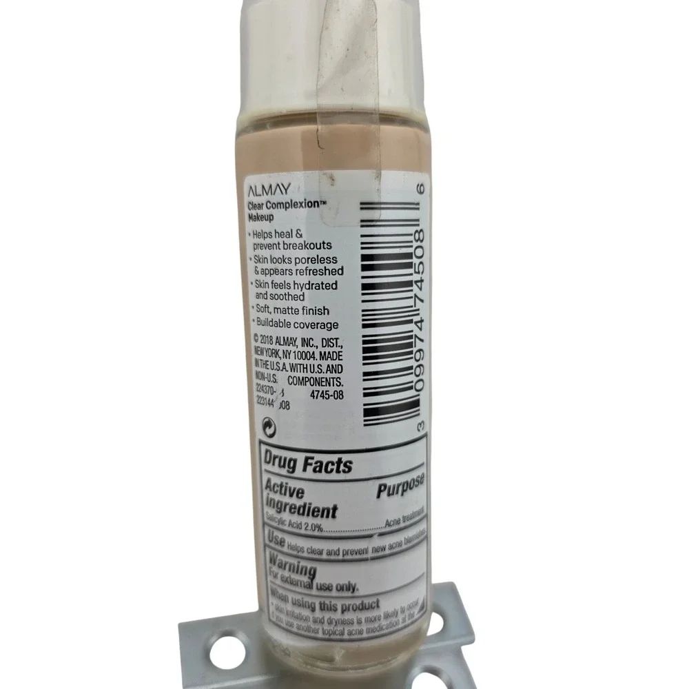 Almay Clear Complexion Makeup 099 Porcelain Liquid‎ Foundation Matte 1oz